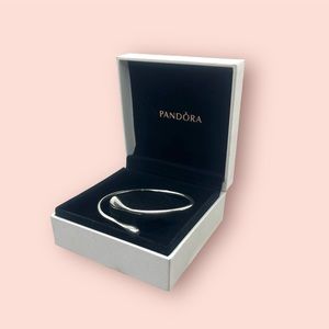 Retro Sterling Silver Bypass Bangle Bracelet + Gift Box